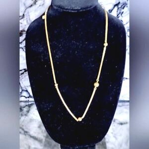 AVON  NECKLACE Chain Delicate BALL GOLD-TONE 17.5" VINTAGE 1977